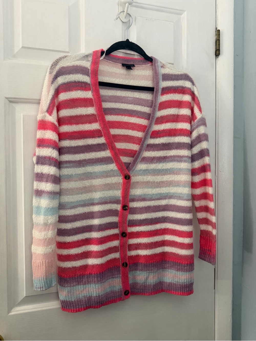 Torrid Size 00 Multicolor Striped Longline Button Front Cardigan